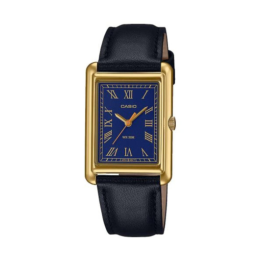 CASIO COLLECTION Mod. LADY TANK. GOLD. LEATHER - BLUE