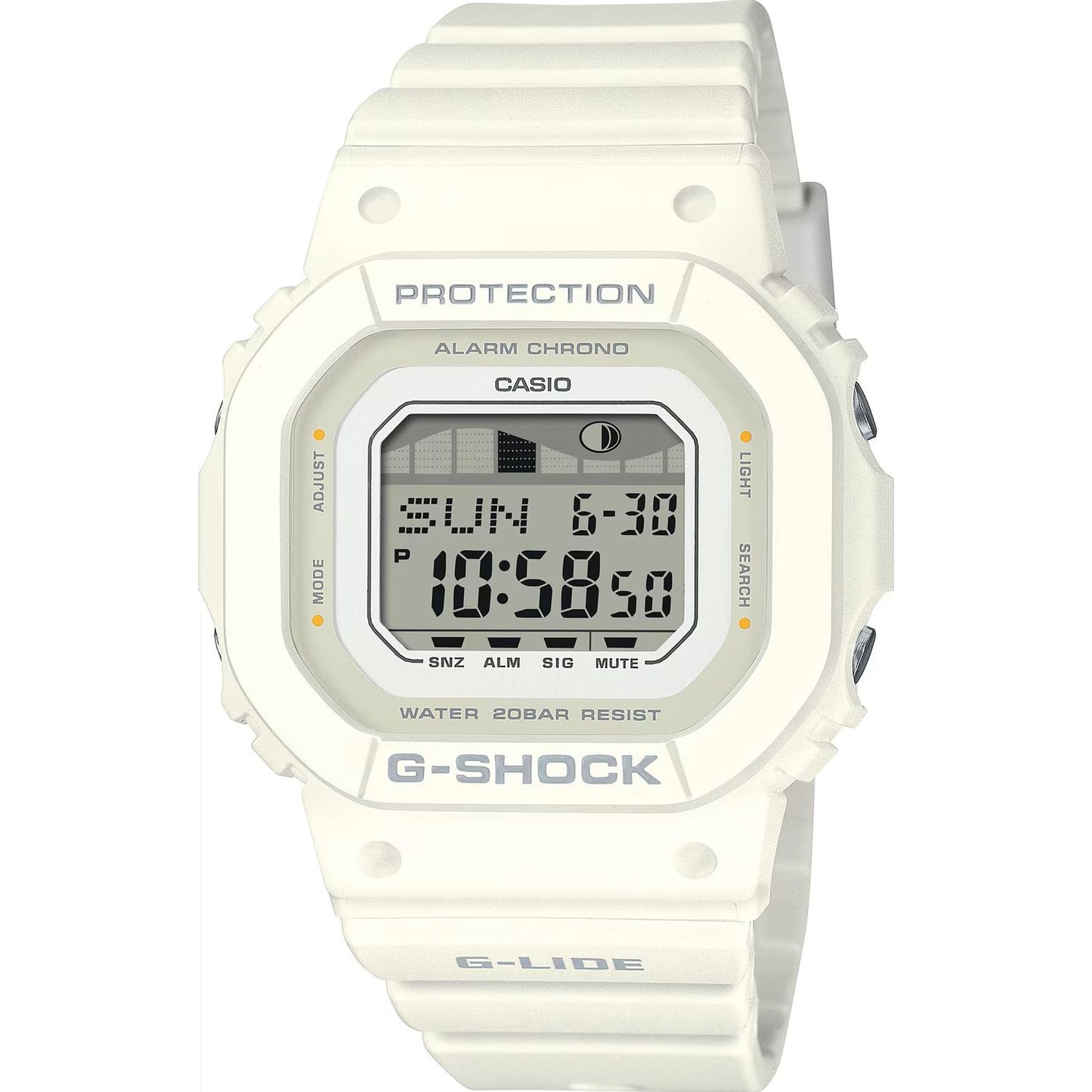 CASIO G-SHOCK Mod. G-LIDE White - SURF TIDE GRAPHS