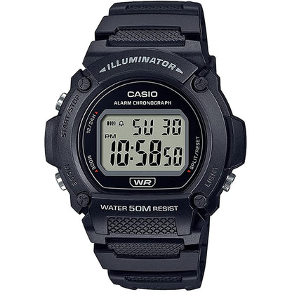 CASIO TIMELESS COLLECTION Mod. SPORT- ILLUMINATOR. WR 50M. ALARM. CHRONOGRAPH - BLACK WATCHES