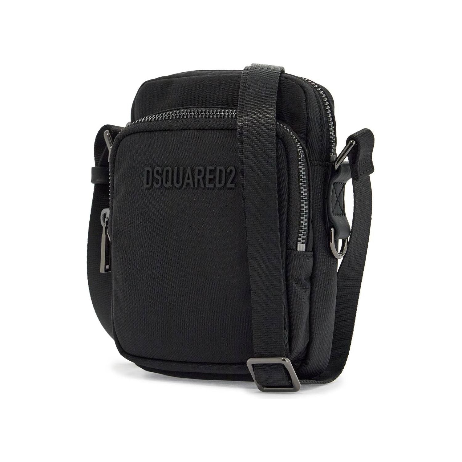 Front view with bag zipped and handles upright.