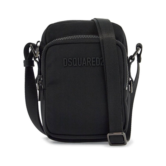 Dsquared2 black minimalist crossbody bag in polyamide