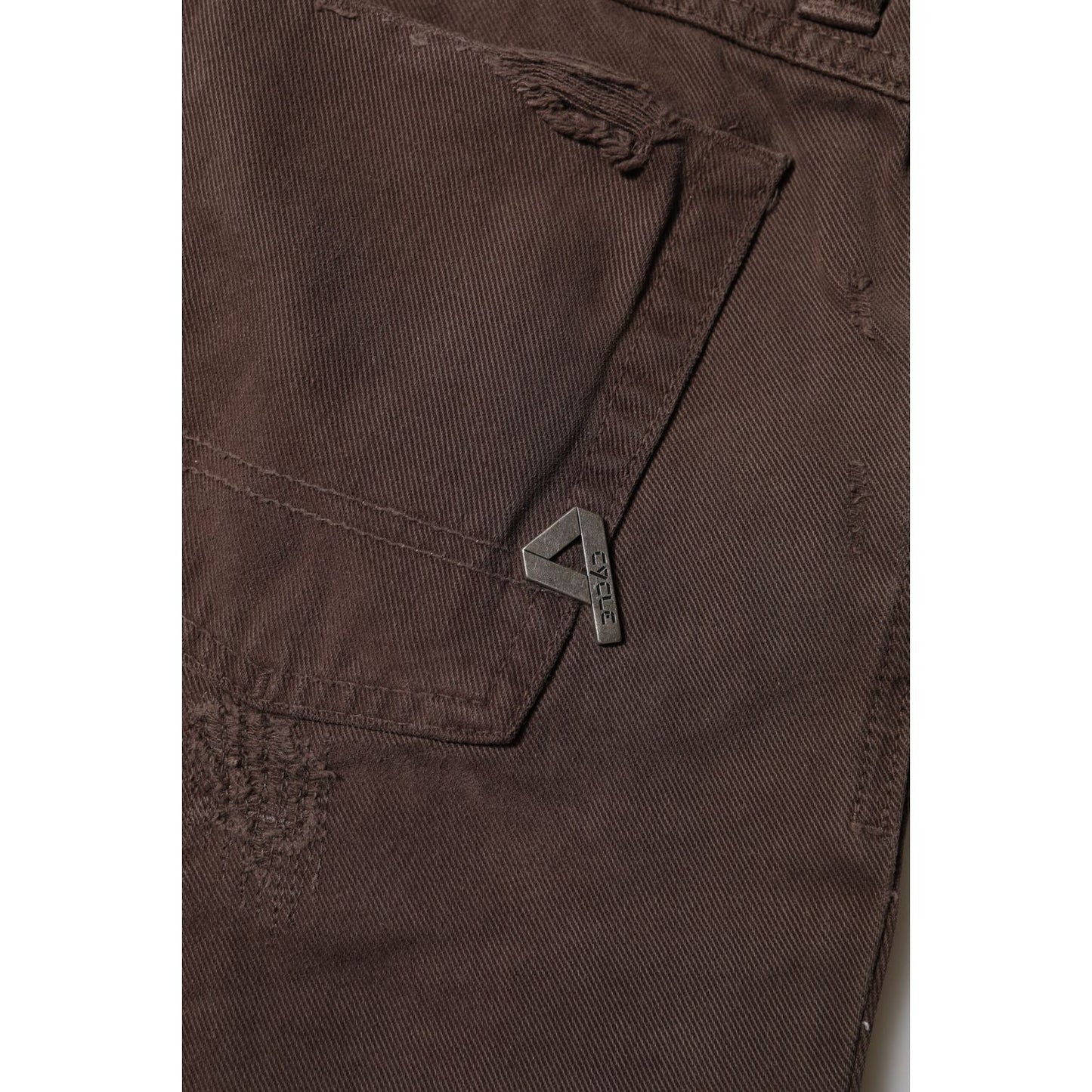 CYCLE Brown Cotton Low Waist Skinny Casual Jeans CYCLE