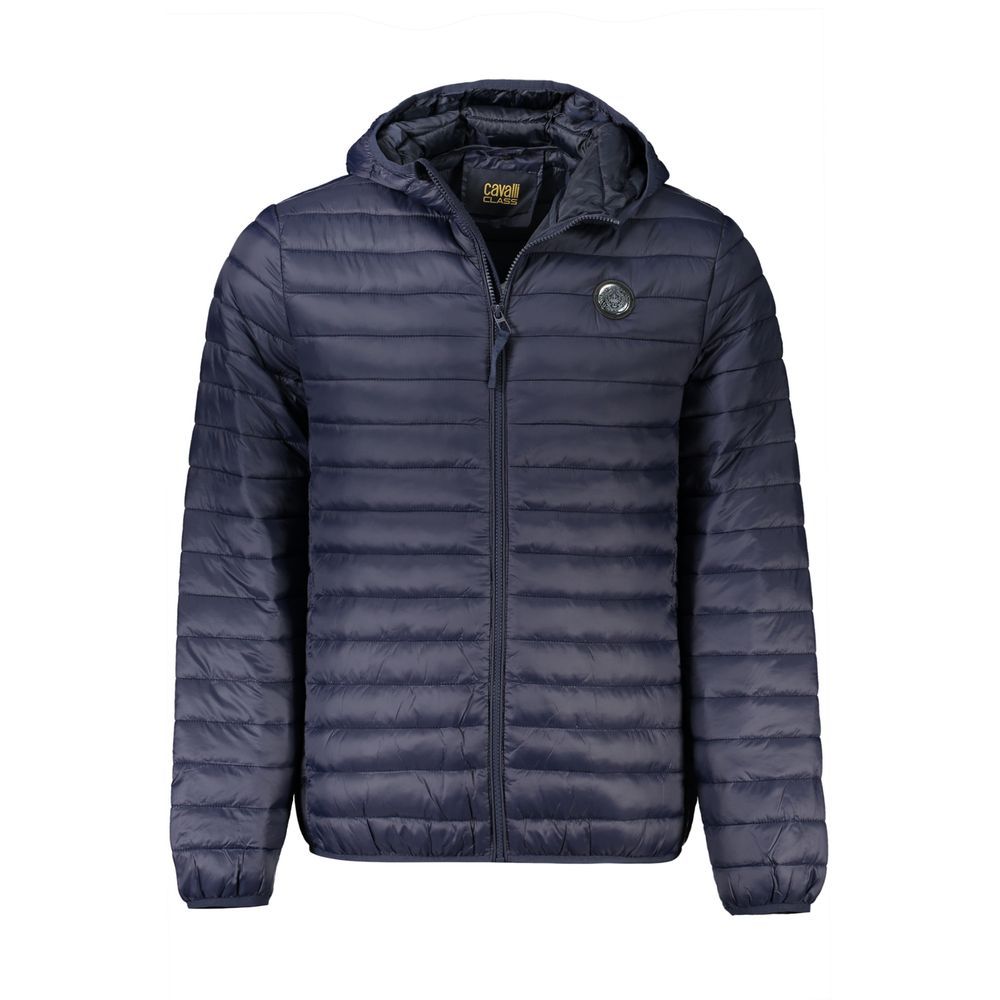 Cavalli Class Blue Polyamide Shell Jacket 1728,67400106144,Blue,Cavalli Class,Clothing,Jackets & Coats - Clothing,Men,New with tags,S,Shell Jackets - Jackets & Coats - Clothing