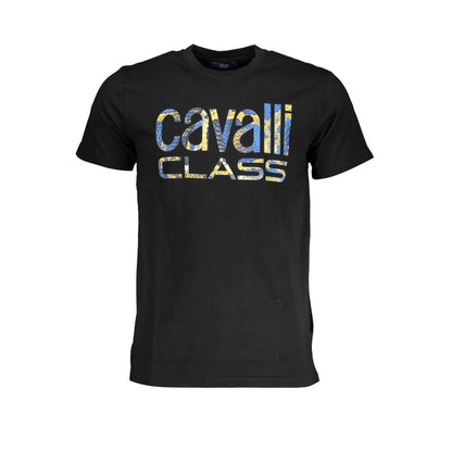 Cavalli Class Nero Cotton Men T-Shirt