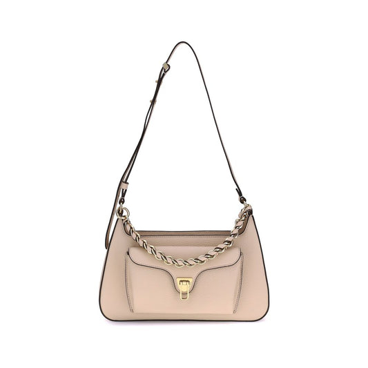 Coccinelle Beige Calf Leather Bos Taurus Shoulder Bag