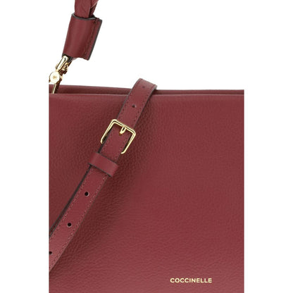Coccinelle Bordeaux Calf Leather Bos Taurus Handbag Coccinelle