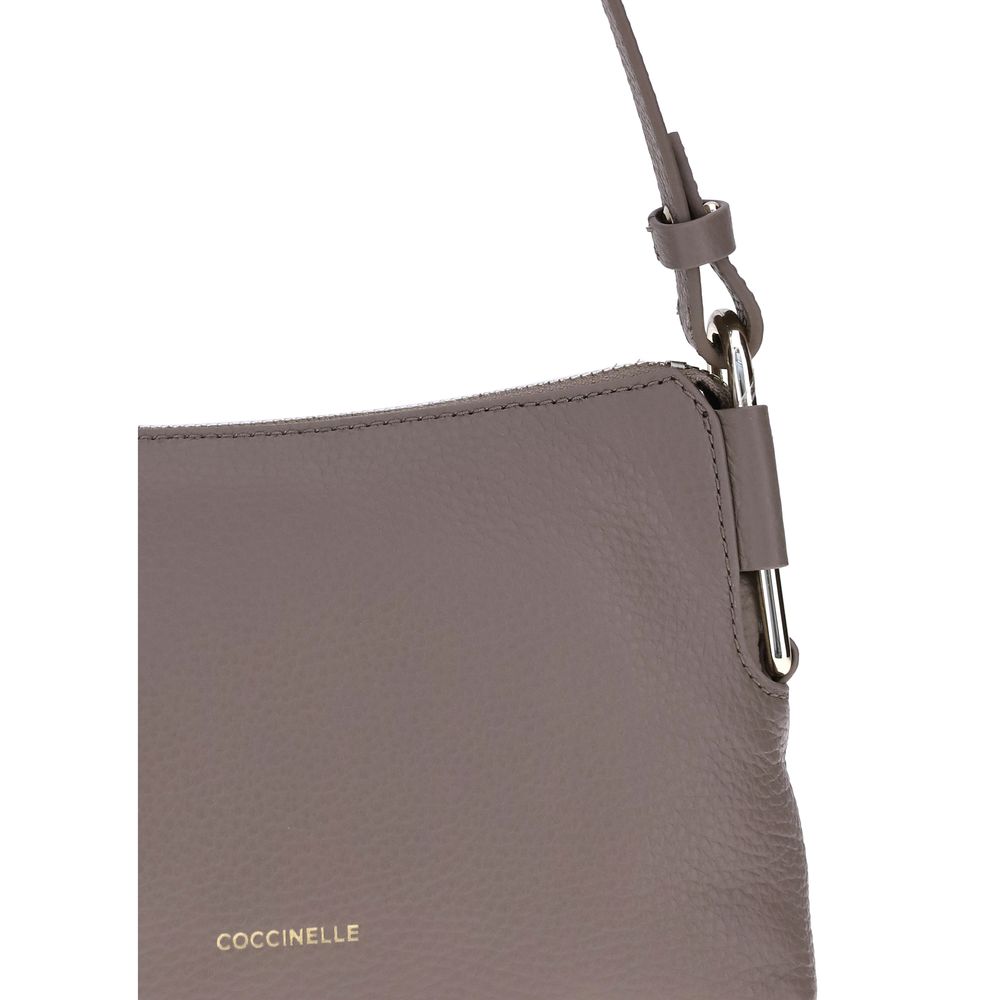 Coccinelle Gray Calf Leather Bos Taurus Shoulder Bag Coccinelle