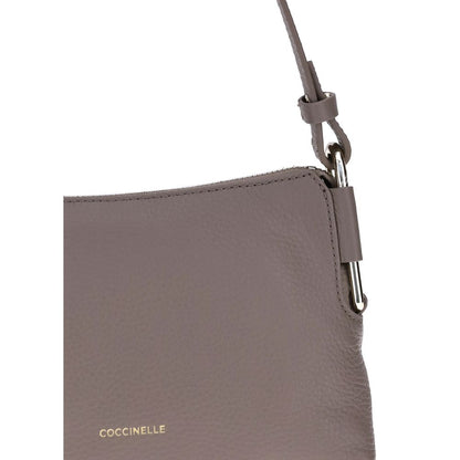 Coccinelle Gray Calf Leather Bos Taurus Shoulder Bag Coccinelle