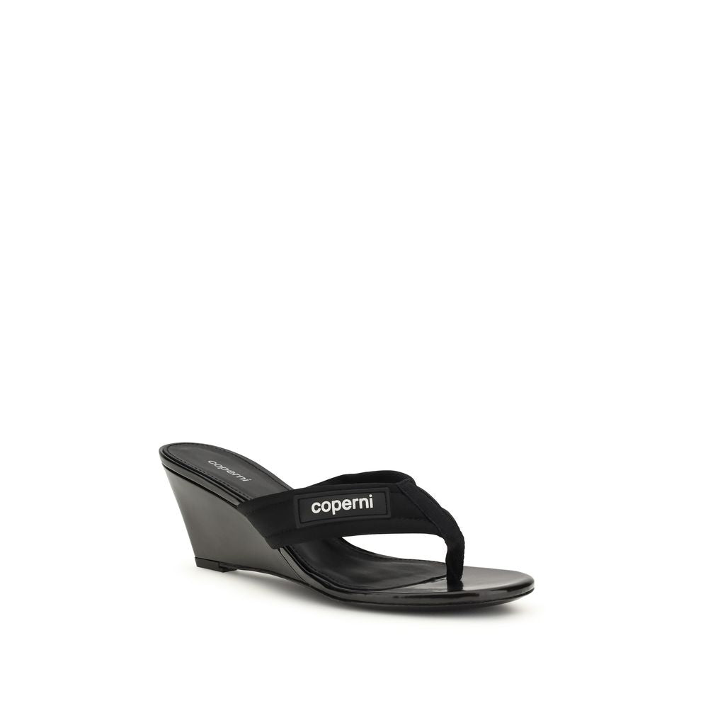Coperni Black Polyamide Wedge Sandals 1728,72470364320,Black,Coperni,EU37/US7,EU38/US8,EU39/US9,EU40/US10,New with tags,Sandals - Shoes,Shoes,Wedges - Sandals - Shoes,Women
