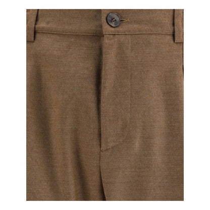 Cruna Brown Fleece Wool Casual Pants Cruna