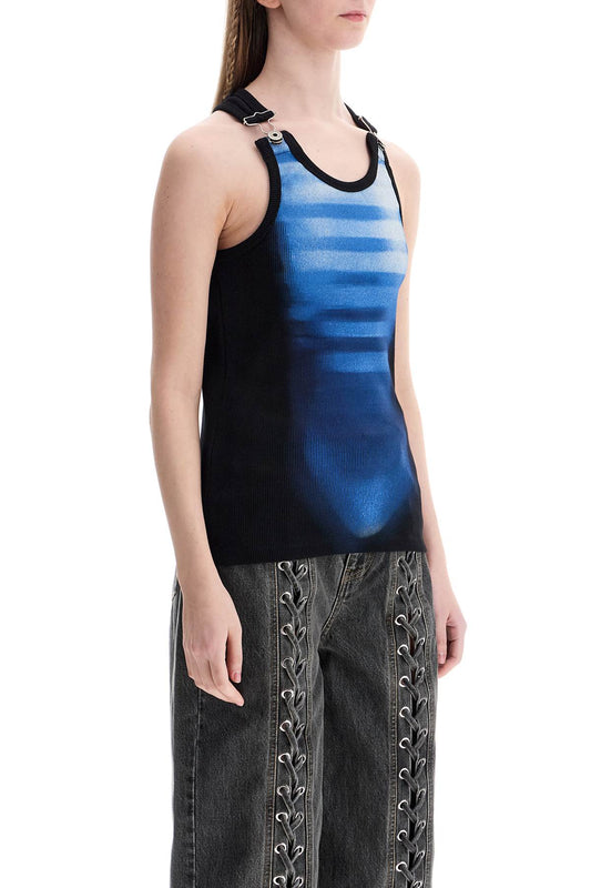 JEAN PAUL GAULTIER sleeveless blue cotton striped top le male with wide neckline Topwear JEAN PAUL GAULTIER