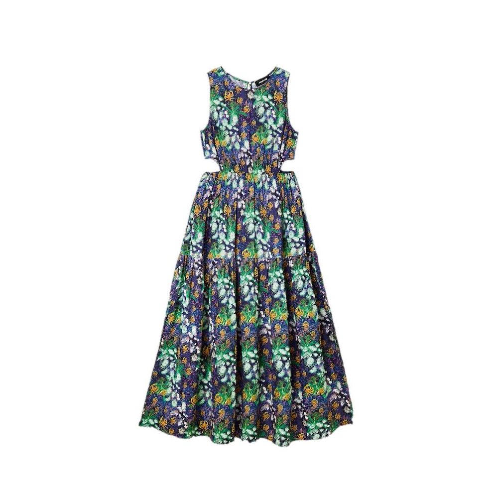 Desigual Blue Viscose Long Dress