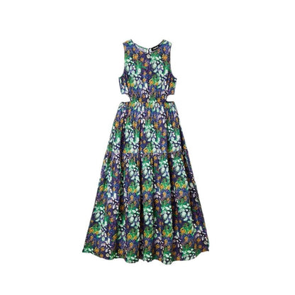 Desigual Blue Viscose Long Dress