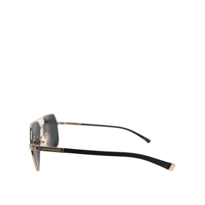 Dolce & Gabbana Black 18K Gold Plated Polarized Steel DG2133K Sunglasses