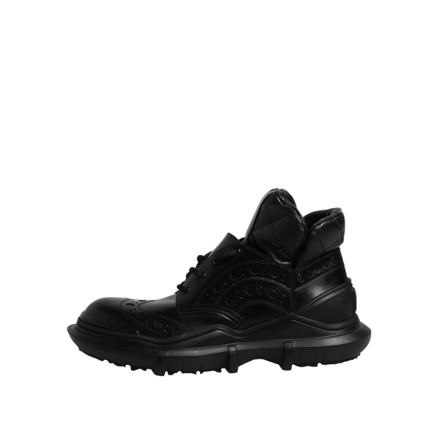 Dolce & Gabbana Black Leather Casual Mens Ankle Boots Shoes