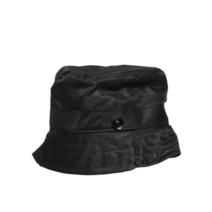 Dolce & Gabbana Black PVC Wide Brim Men Bucket Capello Hat