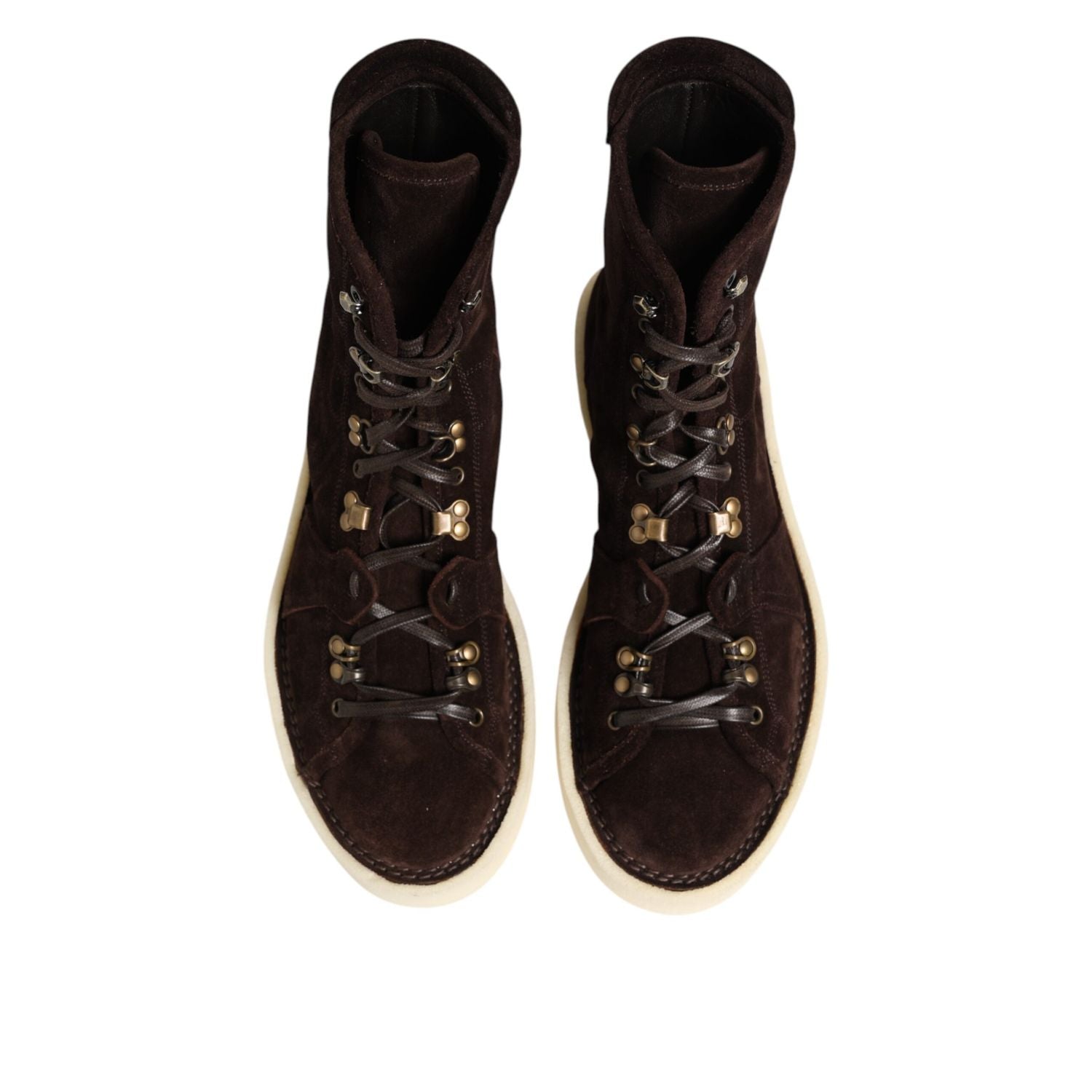 Dolce & Gabbana Brown Suede Lace Up Ankle Short Boots Shoes