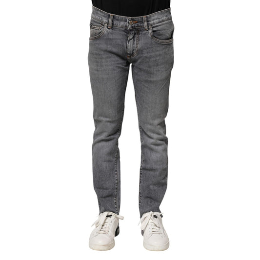 Dolce & Gabbana Gray Cotton Skinny Men Denim Jeans
