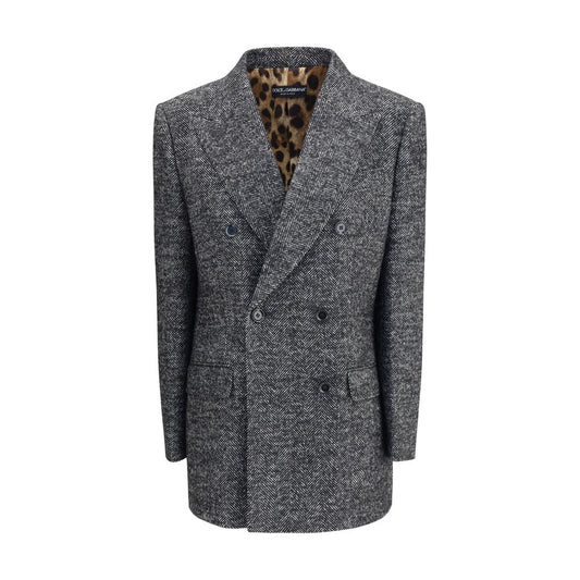 Dolce & Gabbana Gray Fleece Wool Blazer Dolce & Gabbana