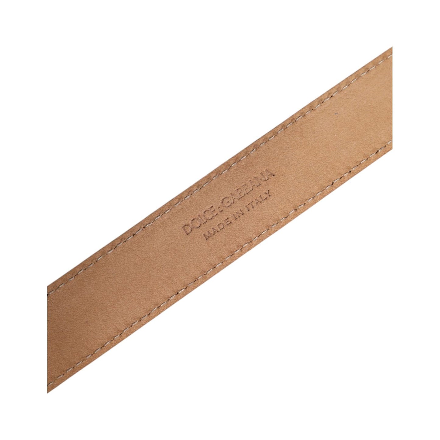 Dolce & Gabbana Metallic Yellow Leather Metal Logo Buckle Belt