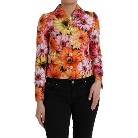 Dolce & Gabbana Multicolor Daisy Print Floral Fantasy Jacket Dolce & Gabbana