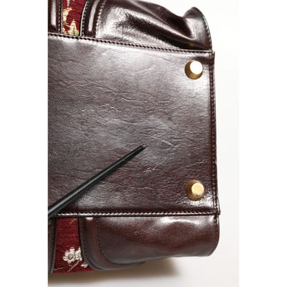 Dolce & Gabbana Multicolor Leather Jacquard Velvet Travel Duffle Bag