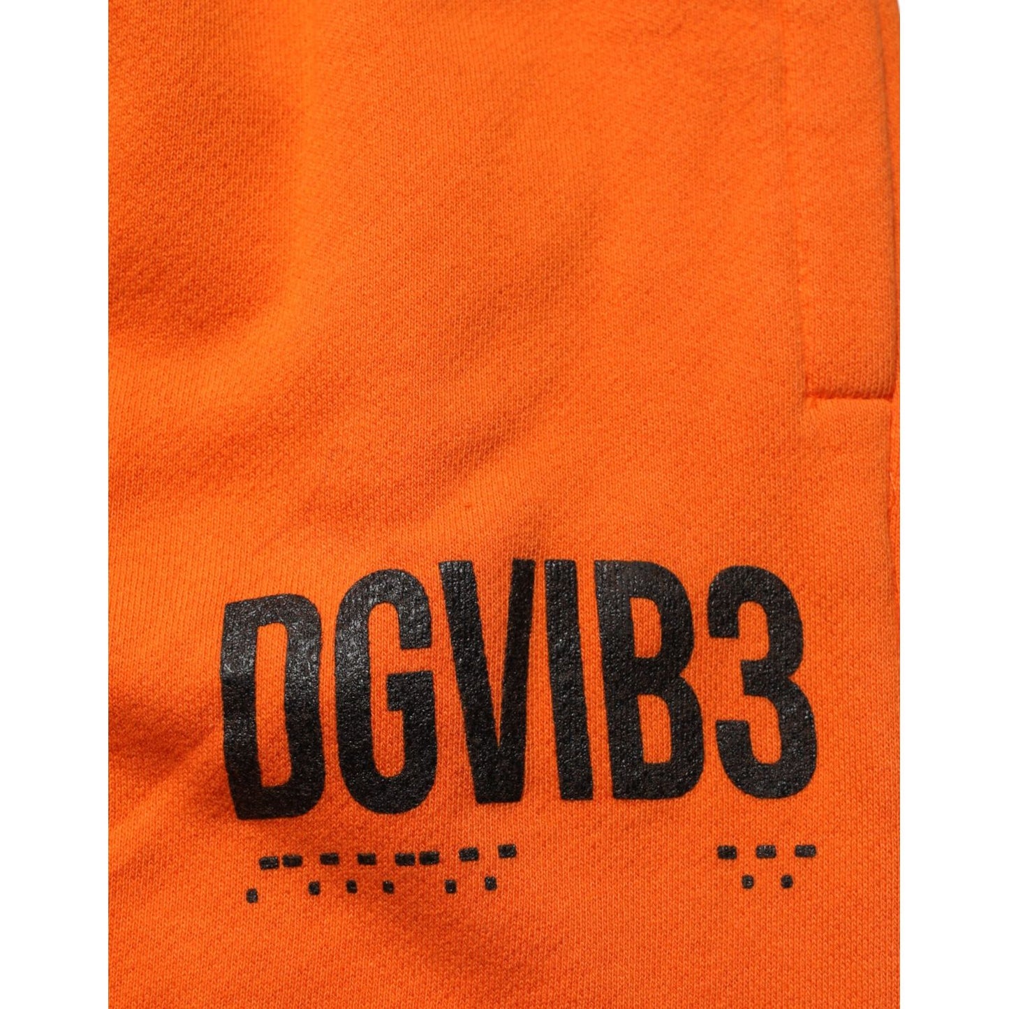Dolce & Gabbana Orange Cotton DG VIB3 Logo Drawstring Sweatpants Pants