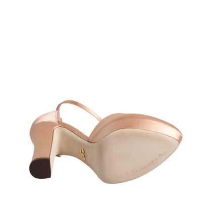 Dolce & Gabbana Pink Block Heels Ankle Strap Sandals Shoes