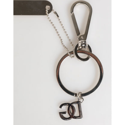 Dolce & Gabbana Silver DG Logo Key Holder Keychain Bag Charm Keyring