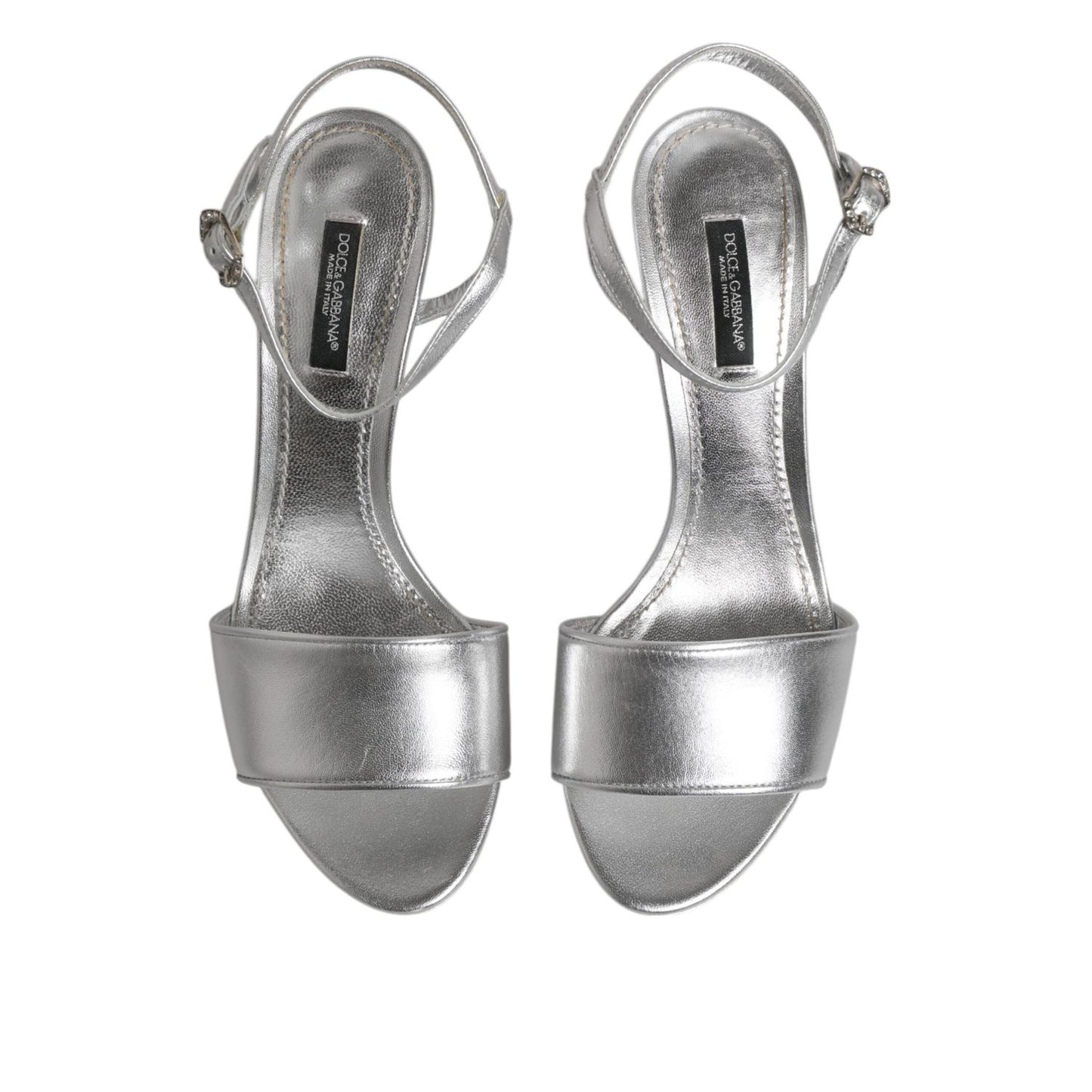 Dolce & Gabbana Silver KEIRA Heels Ankle Strap Sandals Shoes