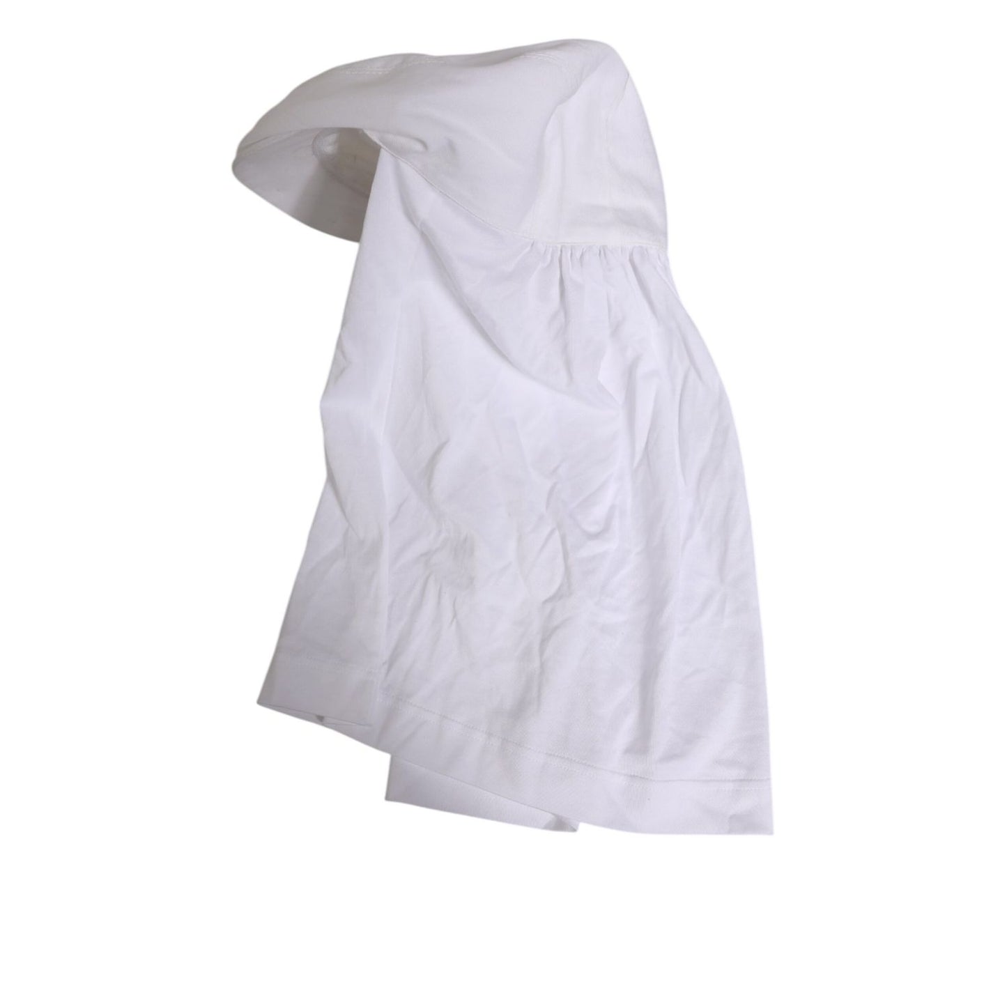 Dolce & Gabbana White Cotton DG Logo Plaque Baseball Balaclava Hat