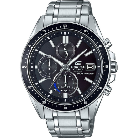 CASIO EDIFICE SLIM Mod. SOLAR POWERED CHRONOGRAPH - BLACK-0