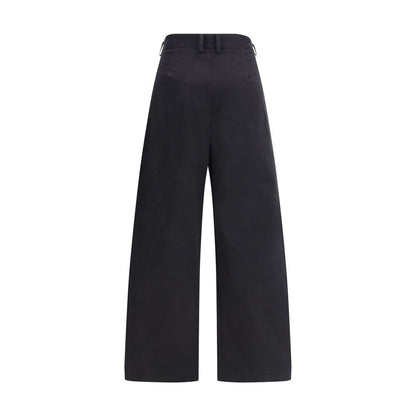 Ella Black Cotton Casual Pants Ella