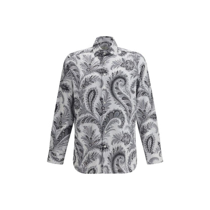 Etro Gray Cotton Pattern Shirt Etro