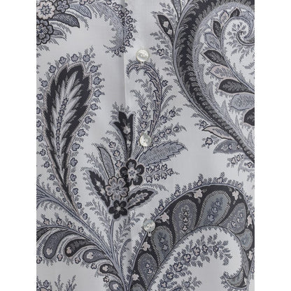 Etro Gray Cotton Pattern Shirt Etro