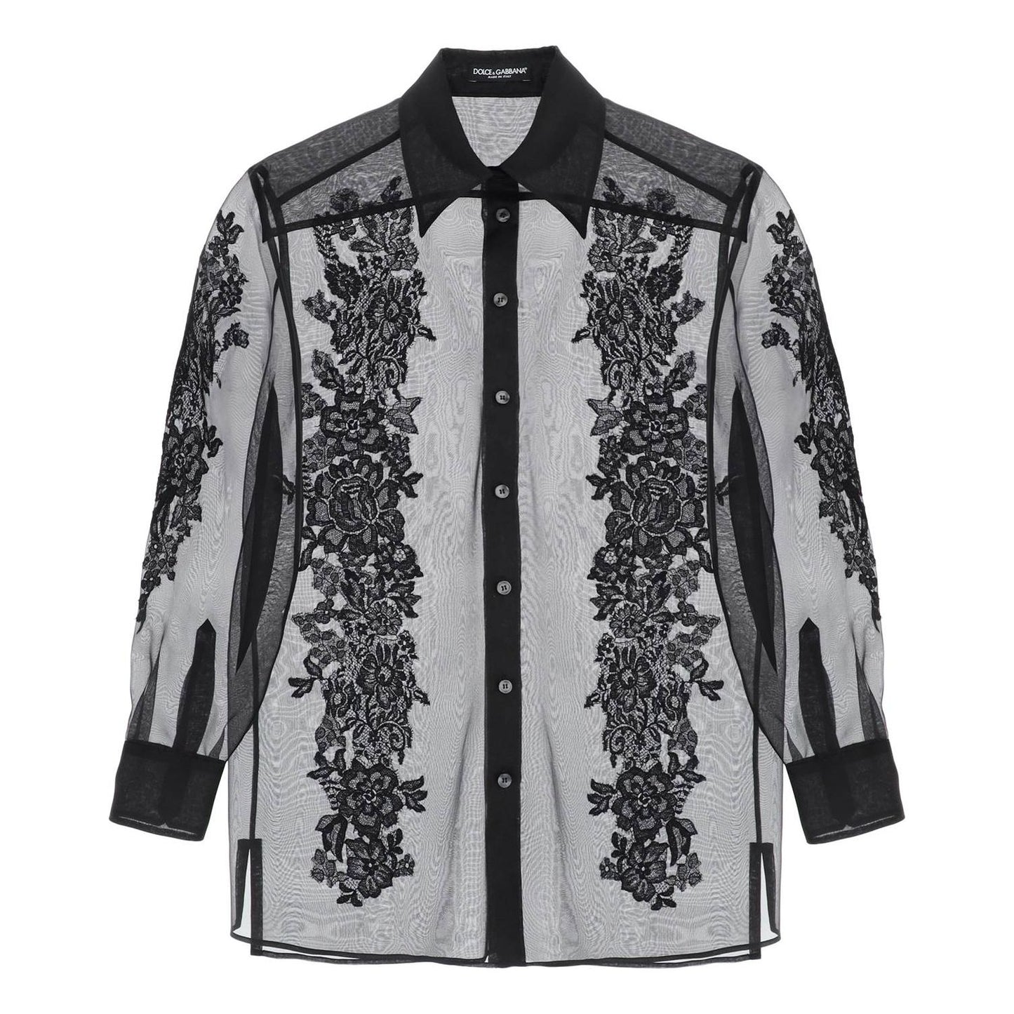 Dolce & Gabbana organza shirt with lace inserts Topwear Dolce & Gabbana