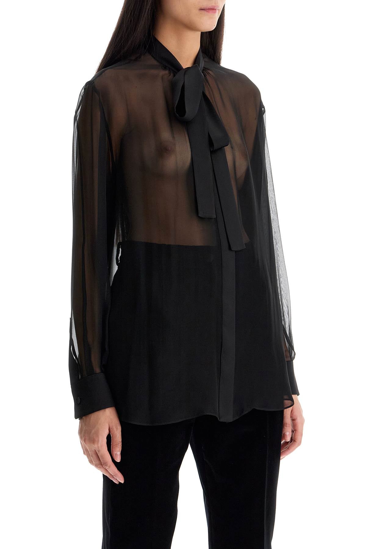 Dolce & Gabbana 'chiffon blouse with bow Topwear Dolce & Gabbana