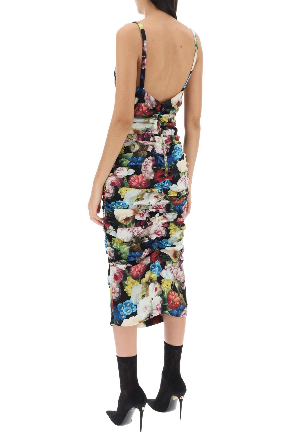 Dolce & Gabbana nocturnal flower draped midi dress Dresses Dolce & Gabbana