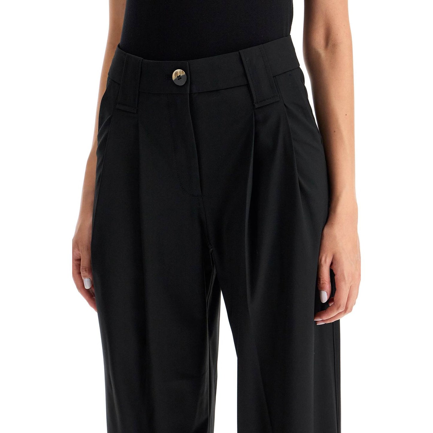 Ganni double pleat fluid trousers