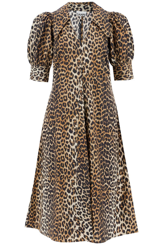 Ganni leopard print poplin dress Dresses Ganni