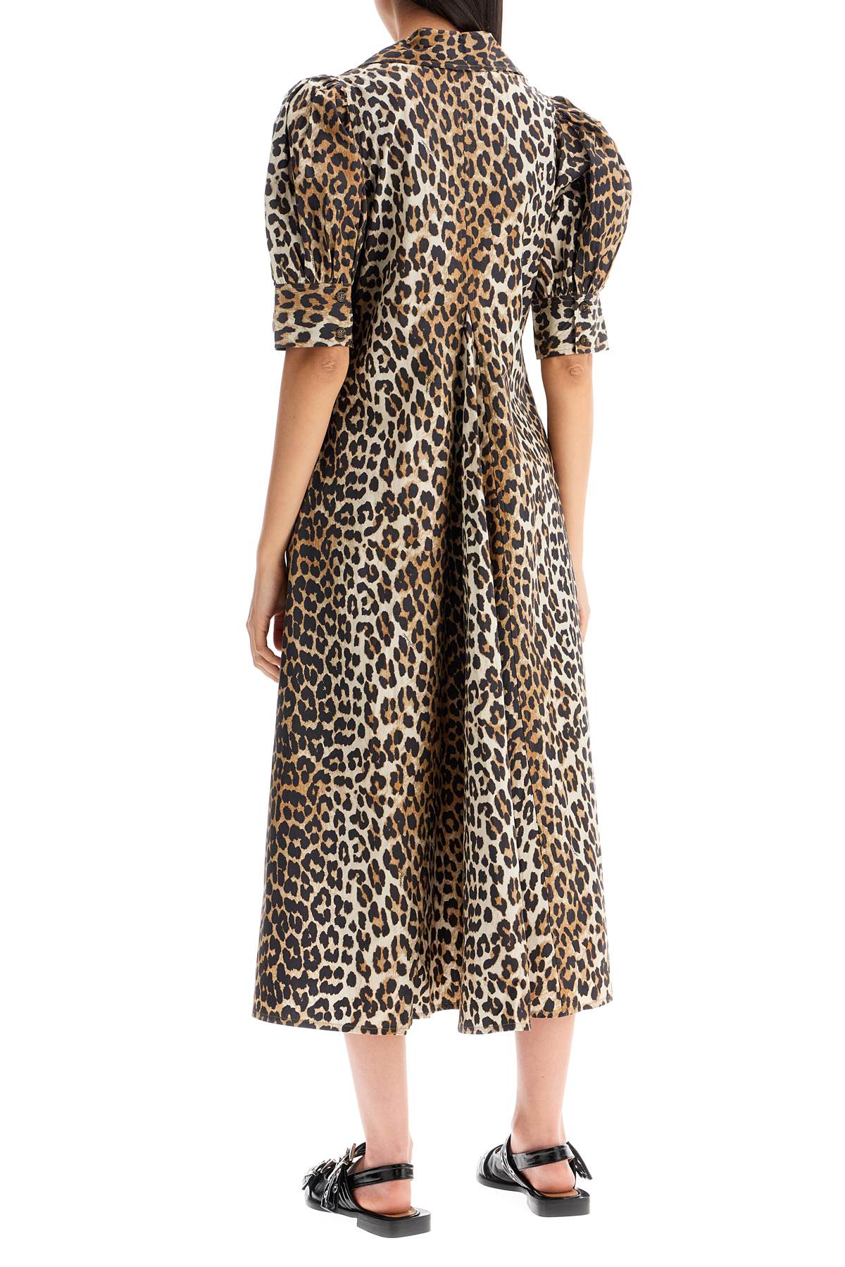 Ganni leopard print poplin dress Dresses Ganni