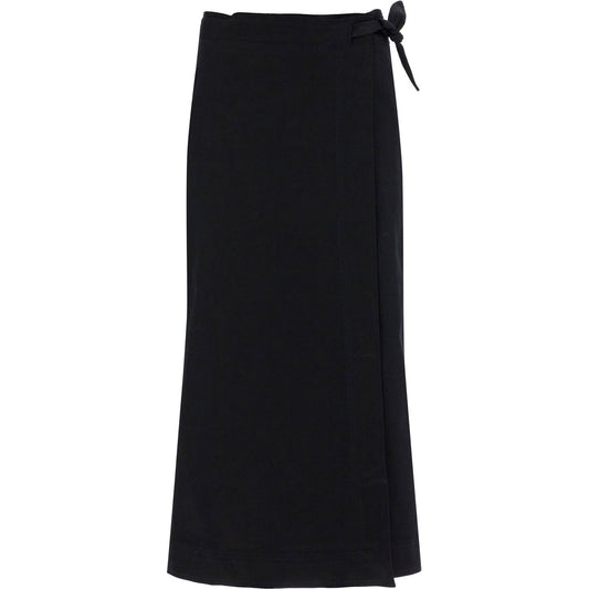 Ganni long wrap skirt with pockets