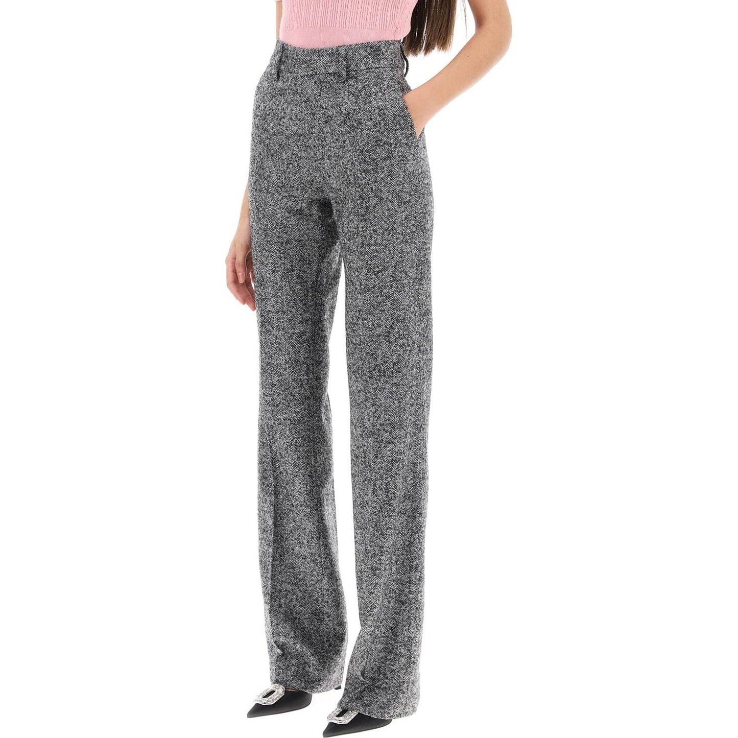 Alessandra Rich pants with herringbone motif Trousers Alessandra Rich