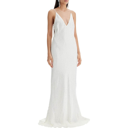 Alessandra Rich long cady slip dress with maxi Dresses Alessandra Rich