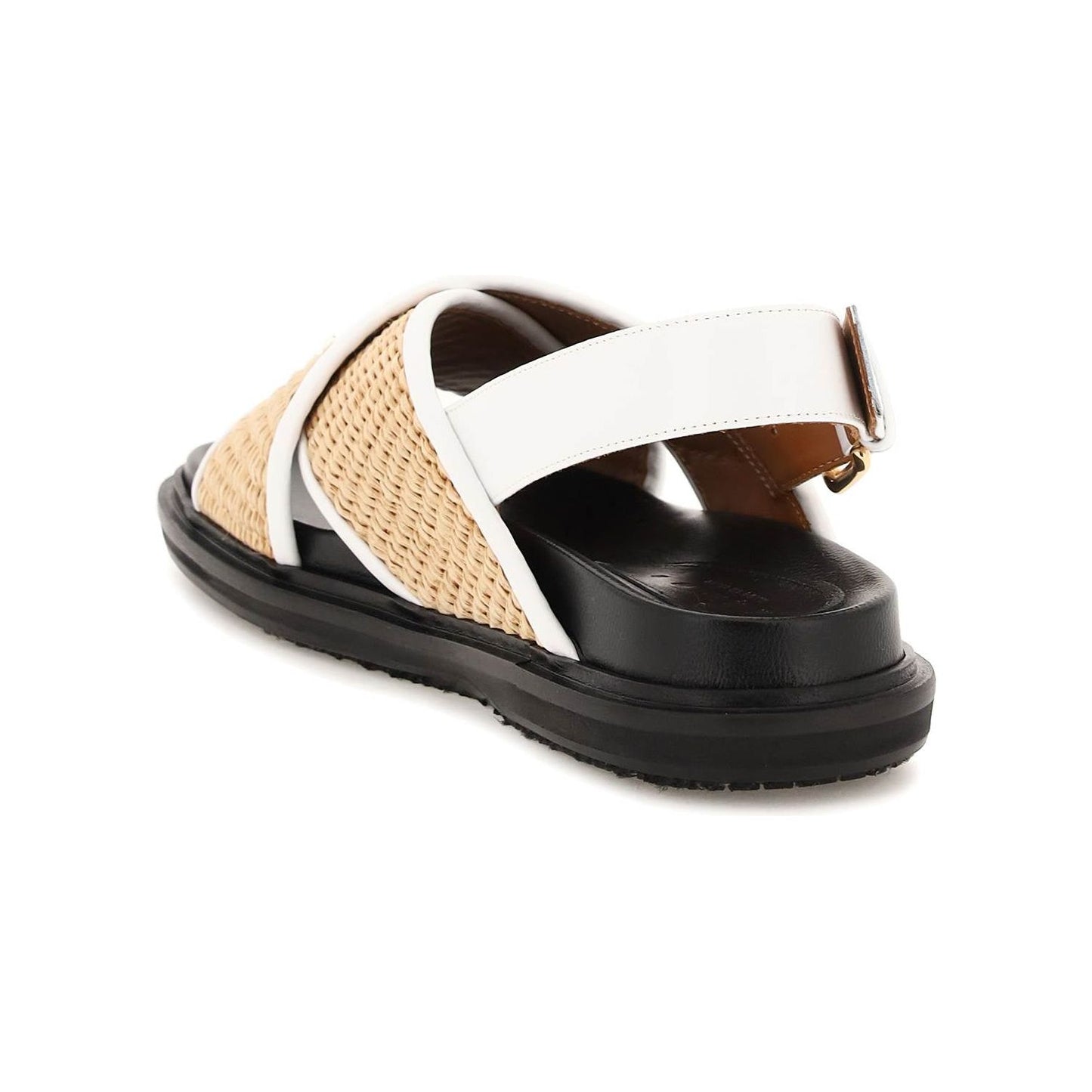 Marni leather and raffia fussbett sandals Sandals Marni