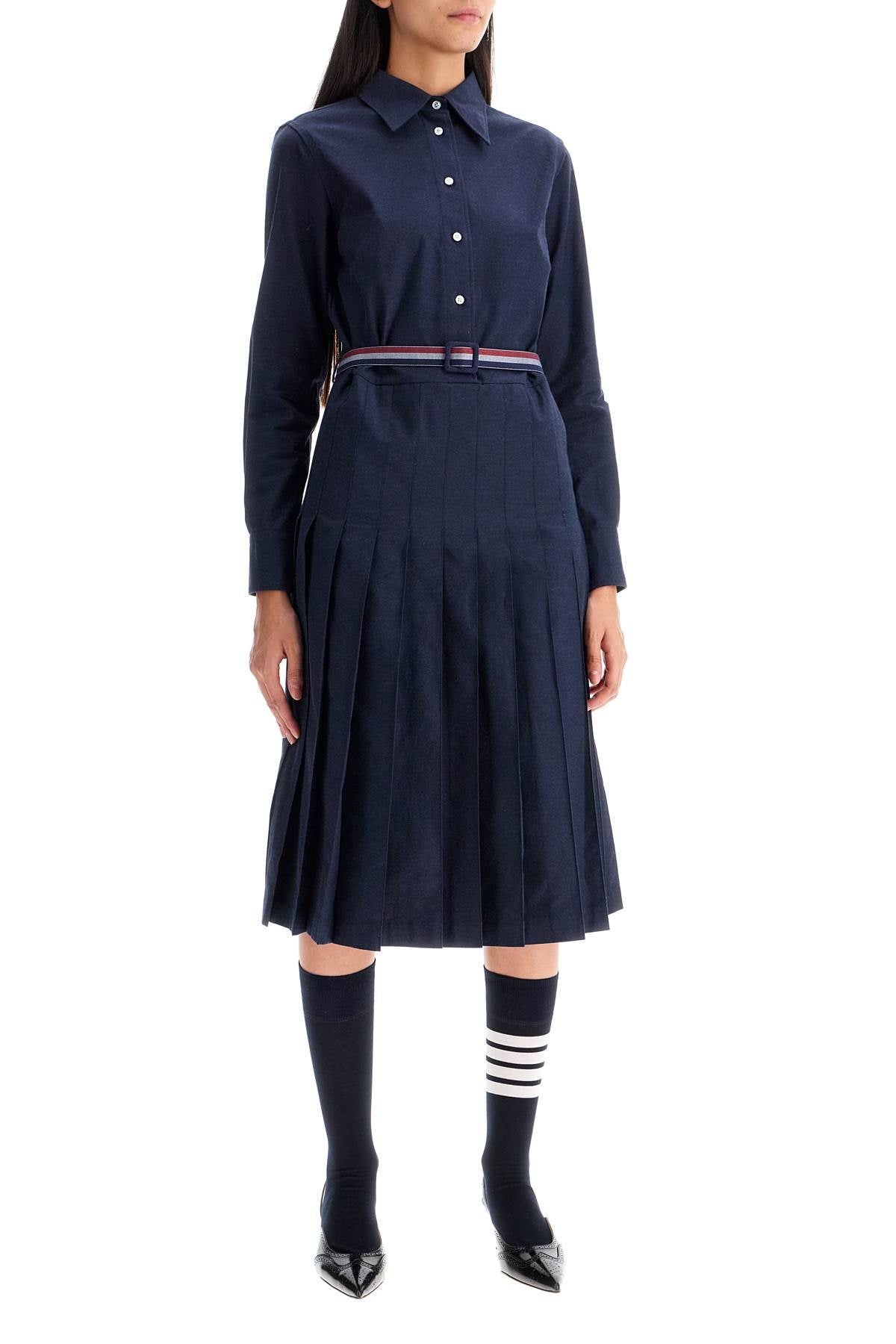 Thom Browne midi shirt dress with belt Dresses Thom Browne