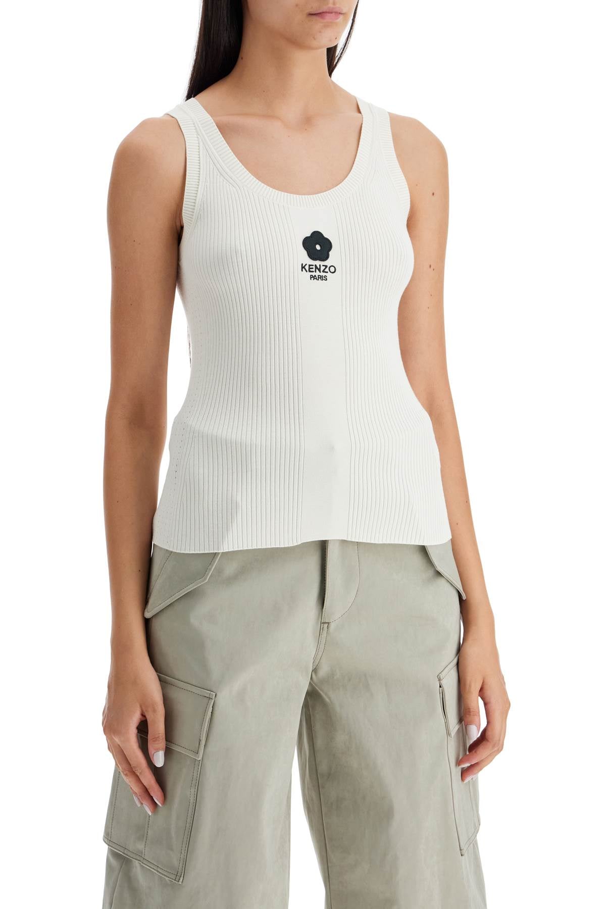 Kenzo ribbed knit tank top with spaghetti straps Topwear Kenzo