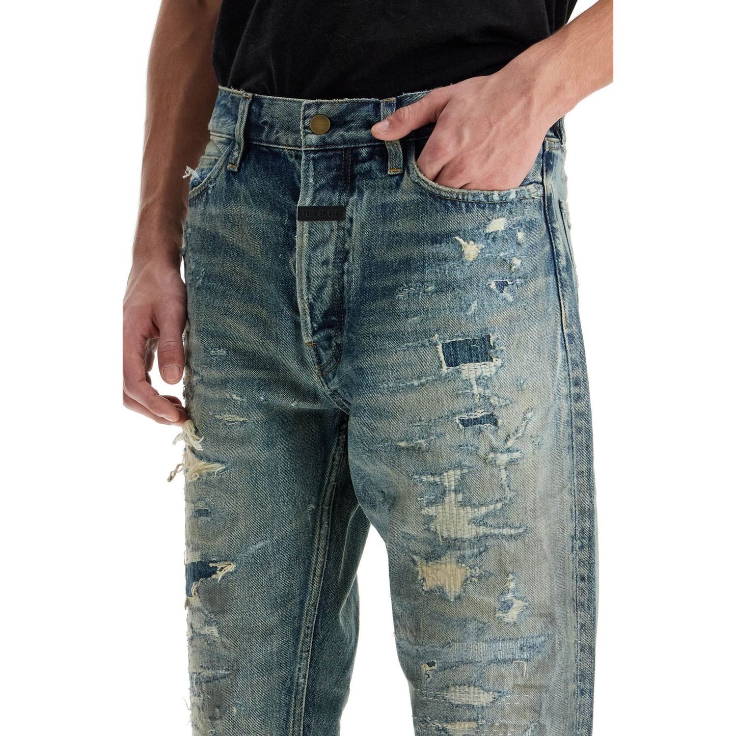 Fear Of God distressed straight cut jeans with a Jeans Fear Of God