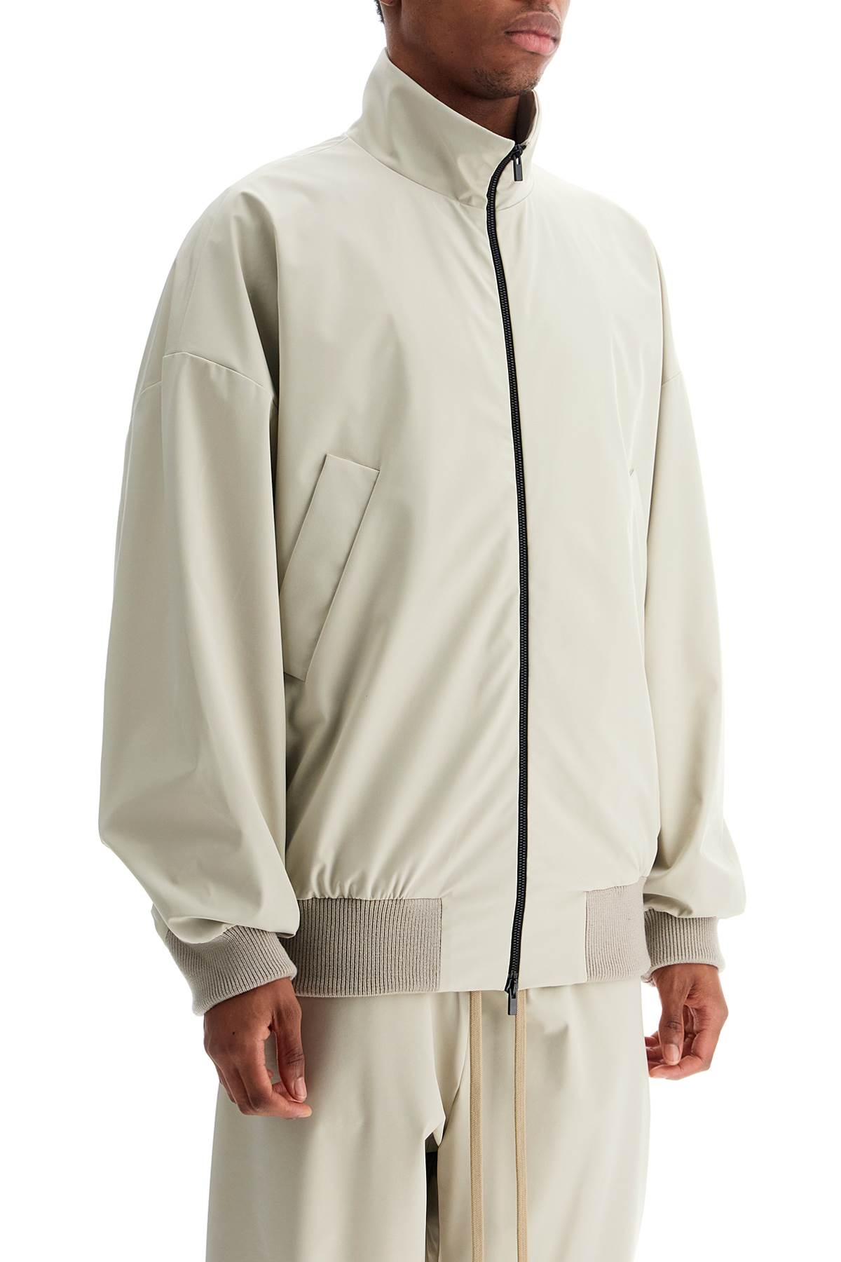 Fear Of God beige nylon and polyester jacket with high collar and zip Vests Fear Of God