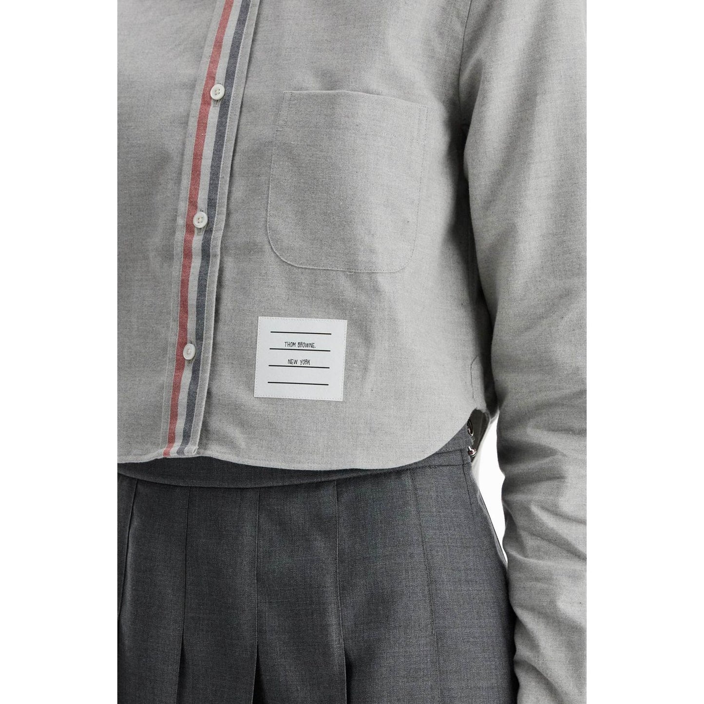 Thom Browne cropped flannel women shirt